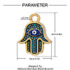304 Stainless Steel with Steel Blue Enamel Pendants SA-OY002-31G-2