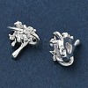 Brass Micro Pave Clear Cubic Zirconia Charms CU-CBAB0CF-21S-2