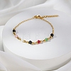 Bohemian Natural Black Agate Beaded Link Bracelets OT4085-1-1