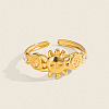 304 Stainless Steel Micro Pave Cubic Zirconia Cuff Open Rings for Women EU8307-1