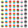 Beadthoven 90pcs 6 colors Opaque Stripe Resin European Beads RESI-BT0001-22-13