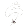 Natural Amethyst Alloy Star Pendant Necklaces for Women NJEW-TA00273-03-2