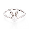 Adjustable 925 Sterling Silver Cute Bunny Ear Rings STER-T008-90P-2