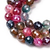 Electroplated Natural Agate Beads Strands G-B191-A07-6mm-11-3