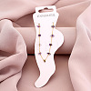Dyed Natural Quartz Chip with 304 Stainless Steel Chain Anklets WGD014F-05-1