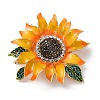Sunflower Enamel Pins JEWB-Z048-03G-1