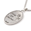 Alloy Oval with Virgin Pendant Necklace with 201 Stainless Steel Chains for Men Women NJEW-E016-15AS-3