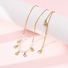 304 Stainless Steel Crystal Rhinestone Pendant Necklaces for Women NJEW-F378-01G-03-3