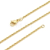 2mm Brass Rope Chain Necklaces for Men Women NJEW-G160-20G-2