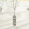 Brass Micro Pave Clear Cubic Zirconia Hollow Rectangle with Sun and Butterfly Pendant Necklaces with Imitaiton Pearl Beads WG253F6-04-1