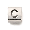 Letter Style 304 Stainless Steel Square Slide Charms STAS-L132-16C-1