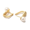 Teardrop Rack Plating Brass Micro Pave Cubic Zirconia Stud Earring for Women EJEW-C057-06G-2
