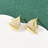 Brass Micro Pave Cubic Zirconia Pendant & Stud Earrings Sets for Women SJEW-F227-01B-G-5