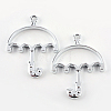 Rack Plating Alloy Open Back Bezel Pendants X-PALLOY-S047-19D-FF-1
