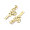 Brass Micro Pave Clear Cubic Zirconia Pendants CU-L277-08G-2