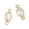 SHEGRACE Brass Pave Cubic Zirconia Oval Connector Charms XGRQ2O560-439A-G-2