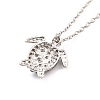 Aquamarine Rhinestone Sea Turtles Pendant Necklace for Women LS-NJEW-I113-02G-3