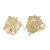 Raw Rough Natural Lemon Jade(Heated) Nuggets Connector Charms G-Q606-08C-2