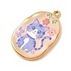 Printed 304 Stainless Steel Enamel Pendants SA-CBAB1B6-03G-01-2