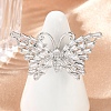 Butterfly Brass Micro Pave Colorful Cubic Zirconia Finger Rings for Women RJEW-G343-30P-02-2