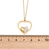 304 Stainless Steel with Polymer Clay Crystal Rhinestone Heart Pendant Necklaces for Women NJEW-A064-03G-5
