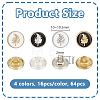 64Pcs 4 Styles Alloy Buttons FIND-OC0013-16-2