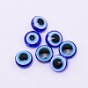 Flat Round Evil Eye Resin Beads RESI-WH0012-05-1