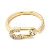 Brass Micro Pave Cubic Zirconia Rings for Women RJEW-E295-46G-2