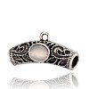 Curved Tube Antique Silver Plated Alloy Cat Eye Tube Bails ENAM-J492-04AS-3