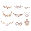 Sparkeads 18Pcs 9 Style Brass Micro Pave Clear Cubic Zirconia Links Connectors KK-SK0001-01-8