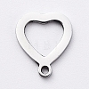 Non-Tarnish 304 Stainless Steel Open Heart Charms STAS-G215-14P-1