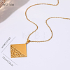 304 Stainless Steel Textured Geometric Pendant Necklaces for Women WG5062C-06-1