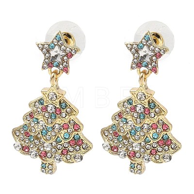 Alloy Dangle Stud Earrings EJEW-H173-02G-02-1