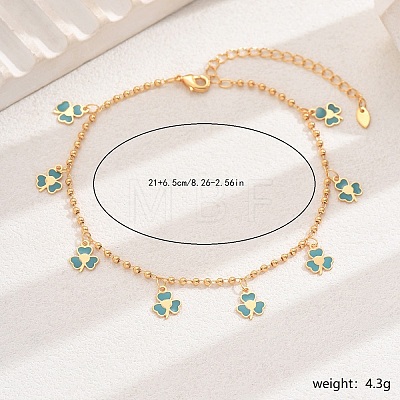 Fashionable Brass Enamel Flower Pendant Anklets for Women KA8156-2-1