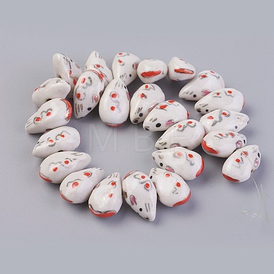 Handmade Porcelain Beads Strands PORC-L033-013-1