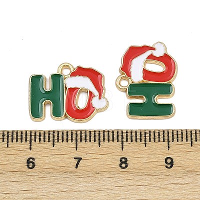 Christmas Themes Alloy Enamel Pendants ENAM-Z023-01G-01-1