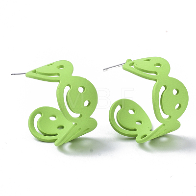 Spray Painted Eco-Friendly Iron Stud Earrings X-IFIN-R242-12A-NR-1