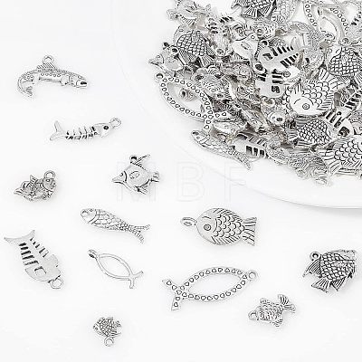  72Pcs 12 Style Tibetan Style Alloy Pendants TIBE-NB0001-23-1