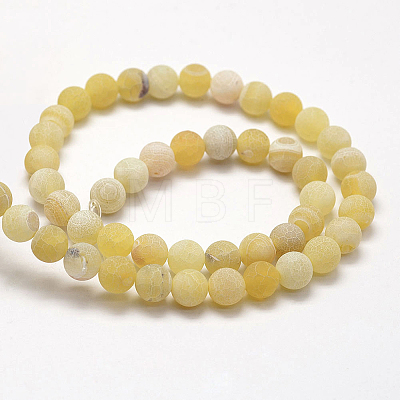 Frosted Natural Weathered Agate Beads Strands X-G-F367-6mm-11-1