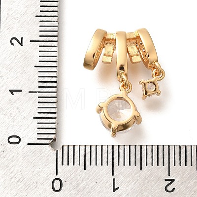 Brass Micro Pave Cubic Zirconia Pendants KK-C085-12G-1