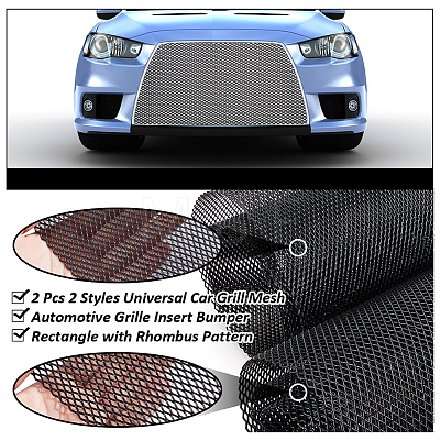  2Pcs 2 Styles Universal Car Grill Mesh AJEW-NB0005-80B-1