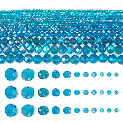 11 Strands 11 Styles Electroplate Glass Beads Strands EGLA-TA0003-05-1
