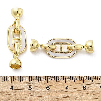 Brass Fold Over Clasps KK-Z080-06G-1