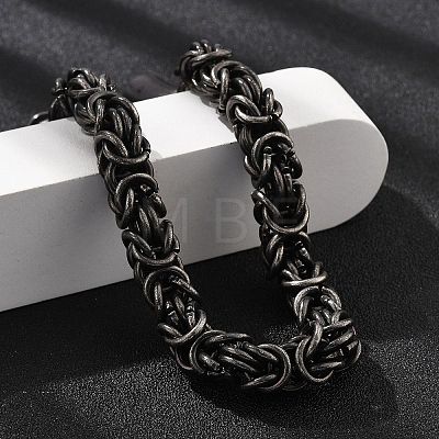 304 Stainless Steel Byzantine Chains Bracelets for Women Men BJEW-A031-04B-AS-1