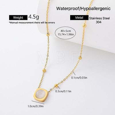 European Style 304 Stainless Steel Resin Pendant Necklaces for Women MD6766-4-1