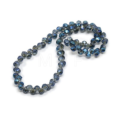 Faceted Electroplate Transparent Glass Teardrop Beads Strands EGLA-F079-M-1