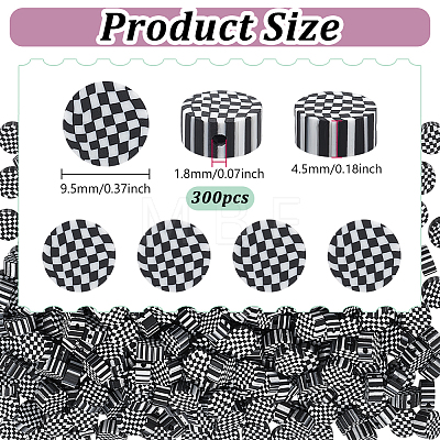 300Pcs Handmade Polymer Clay Beads CLAY-NB0001-77B-02-1