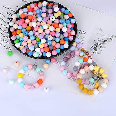 Round Silicone Focal Beads SI-JX0046A-97-1