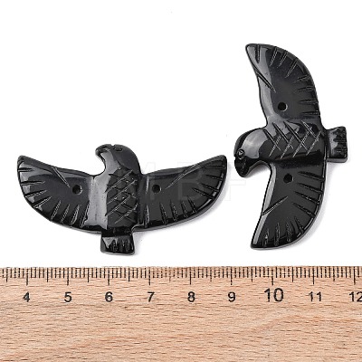 Natural Obsidian Carved Big Pendants G-A288-01G-1