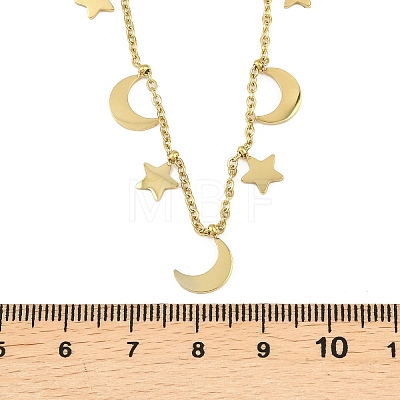 304 Stainless Steel Bib Necklaces for Women NJEW-A065-01B-G-1